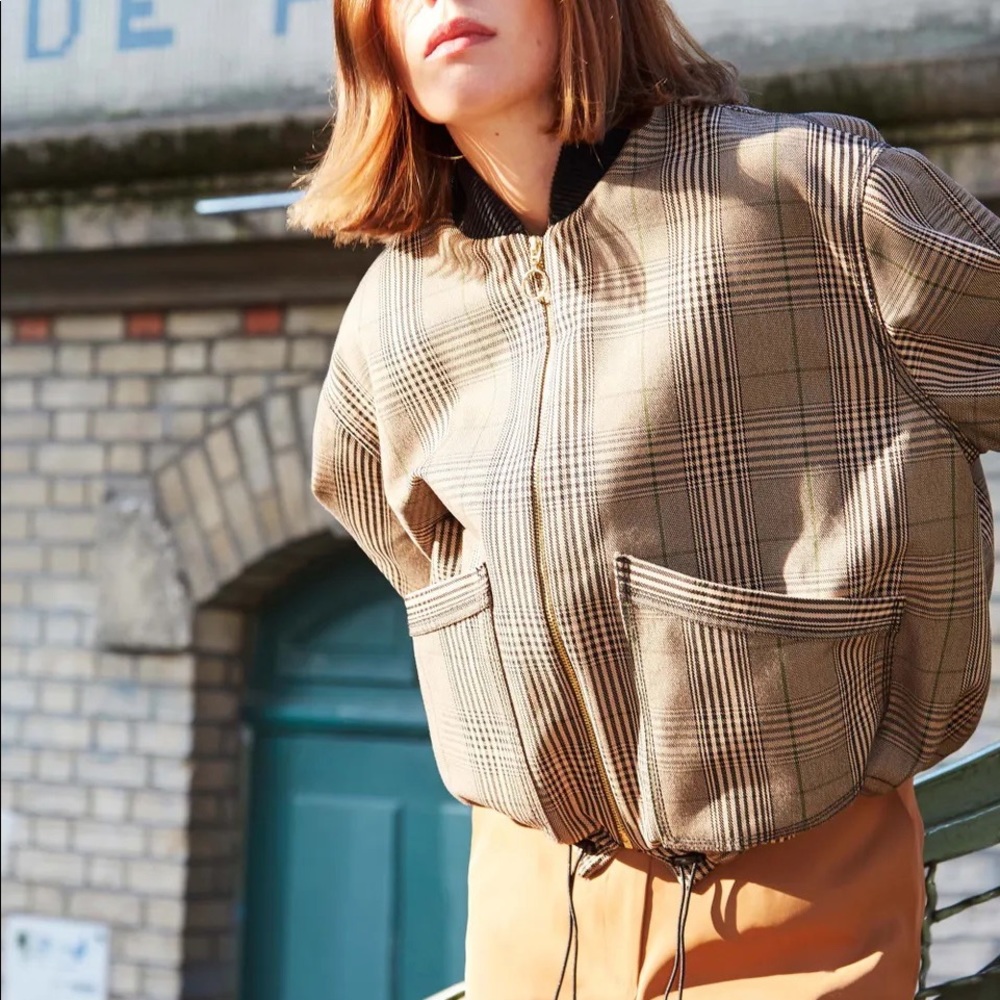 Camilla and Marc houndstooth ‘Hopper’ oversized bomber jacket